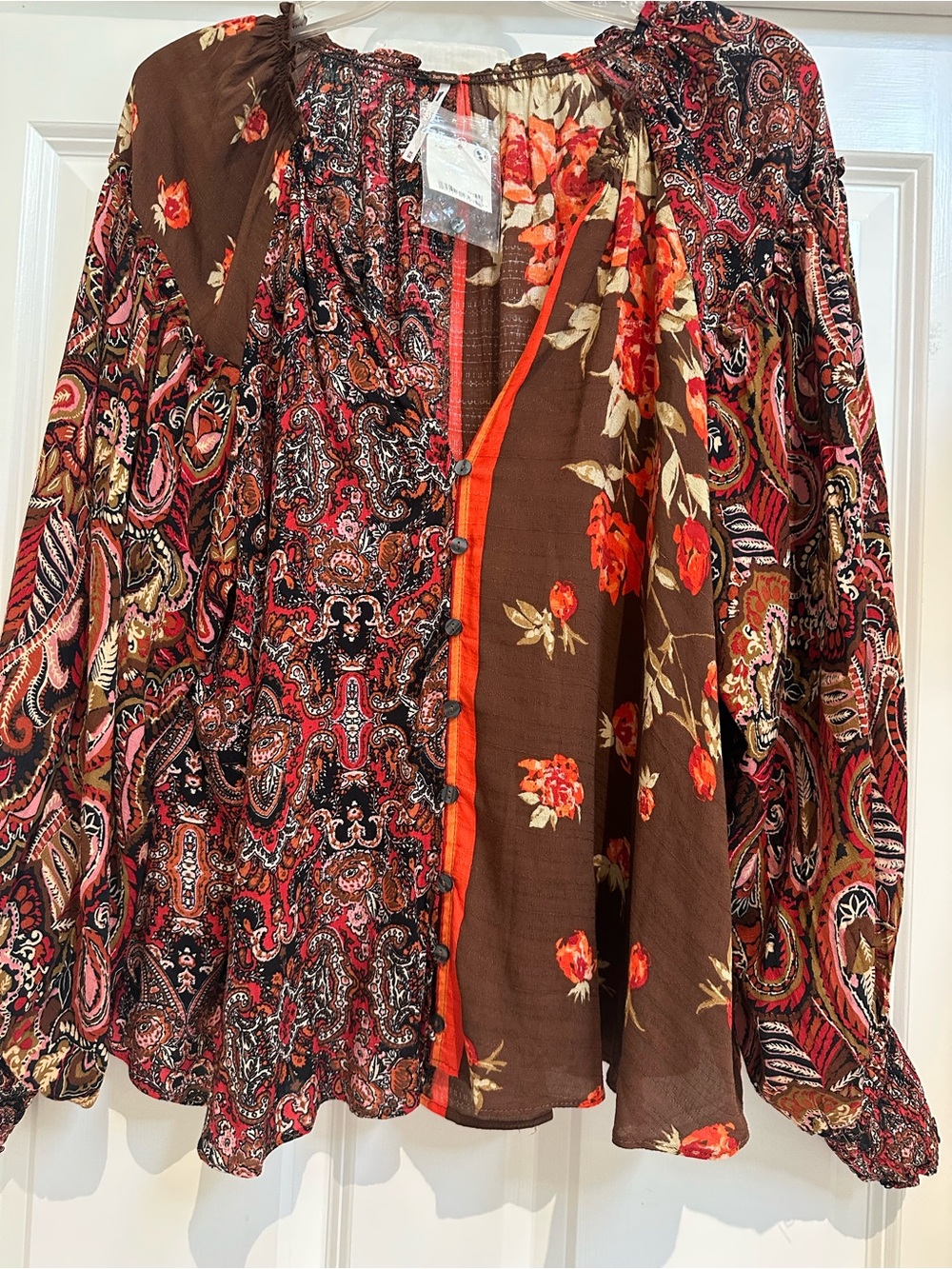 Free People boho fall flower shirt